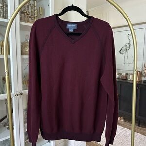 Tommy Bahama Men’s Deep Red Reversible Pima Cotton V-Neck Sweater